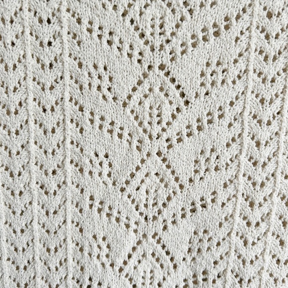 Zara knit lace top, off white, long sleeves - Picture 7 of 10